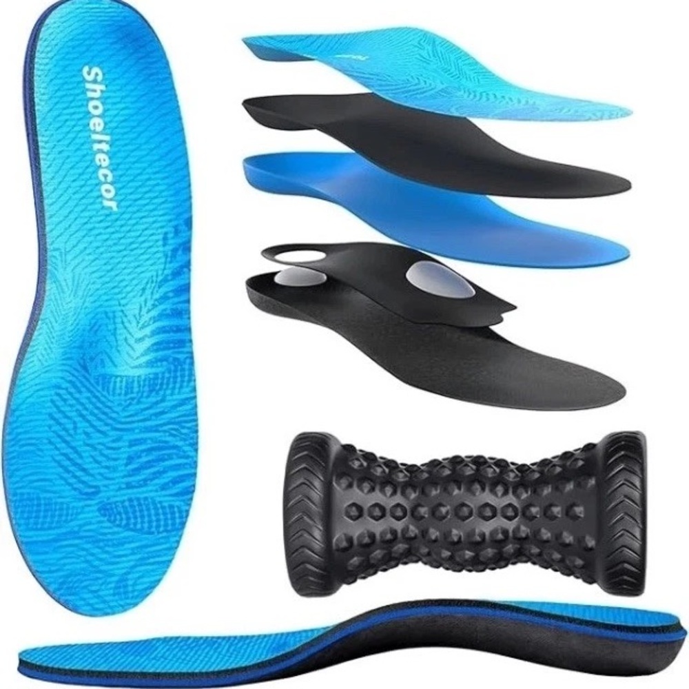 Plantar Fasciitis Insoles 7 Layer Construction Arch Support Inserts Foot Roller.